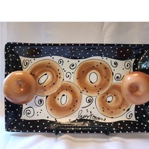 3D Ceramic Bagel platter with love, Joanne Delomba
